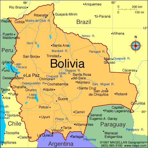 bolivie politique carte